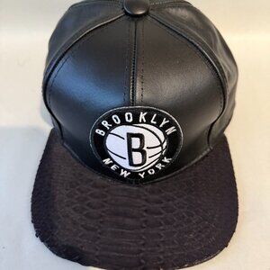 KBETHOS x Brooklyn New York Custom Leather Snake Skin Strap Back Cap. Pre-owned